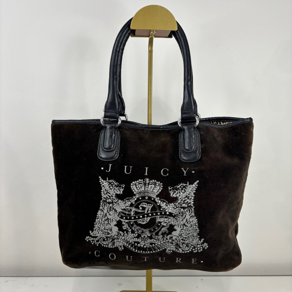 Vintage Juicy Couture Brown Tote with Scottie Logo - Picture 3 of 8